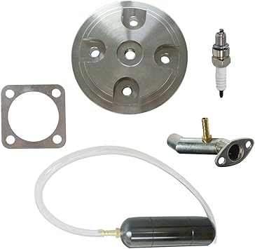 Black Power Boost Bottle CNC Silver Cylinder Head Cover For 80cc Motorized Bike