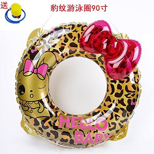 Inflatable, Bathing, Bathing,New Swimming Ring, Doughnut Lifesaving Ring, Floating Drainage, Toy Armpit Swimming Suit And Thickening Circle Adult,90 Inches Of Leopard Print