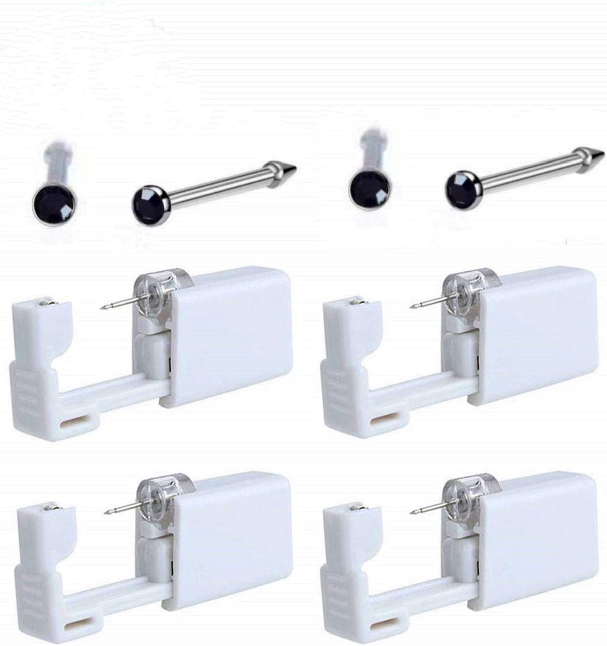 4 Pack Nose Piercing Gun Disposable Self Colours Ear Nose Piercing Gun