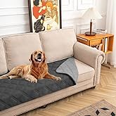 fuguitex Waterproof Dog Blanket Reversible for Small Dogs Resistant Leakproof Washable Couch Cushion Bed Protector Cover for Indoor Furniture Pet Friendly(30"*70",Dark Grey+Grey