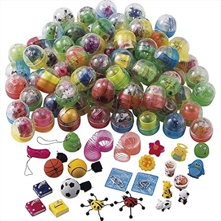 Amazon カプセル景品 男女ミックス 100個入 がちゃがちゃ おもしろ いべんと イベント たのしい 楽しい 遊べる 雑貨 おもちゃ こども 子供 けいひん 8000 カプセル玩具 おもちゃ