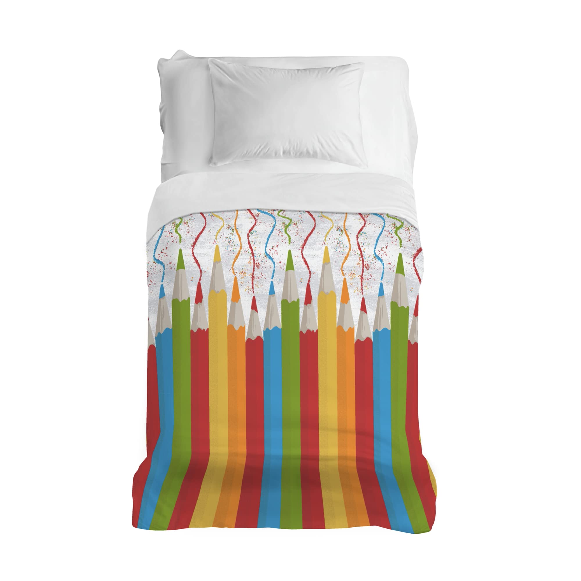 PENSIERI DELICATI Bedspread 170 x 280 cm, Single Sheet 100% Cotton Pique, Ideal as a Furniture Cover, 1 Square Bed Blanket, Multicolor Matitoni Pattern, 100% Made in Italy — image 1