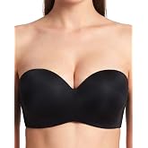 HSIA Strapless Bras for Women Push Up Seamless Underwire Padded Balconette | Demi Cup, Convertible, Non-Slip Grip Bands, Supportive, Natural Lift, Breathable Micro-Perforations, Bra for Small Busts