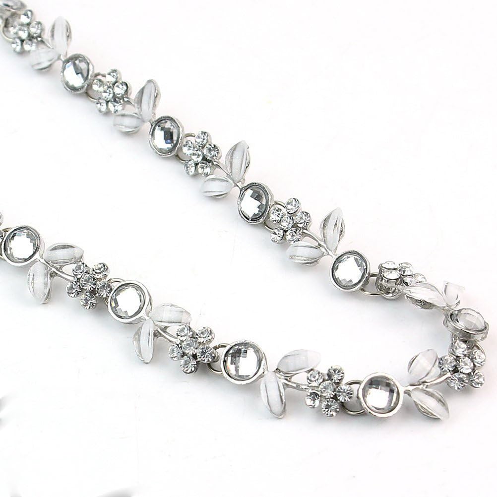 WINOMO Silver Headband Valentines Headband Butterfly Clip Hairband Sparkly Rhinestone Diamante Women Crystal Elastic Sequin Rhinestone Headwear - Image 4