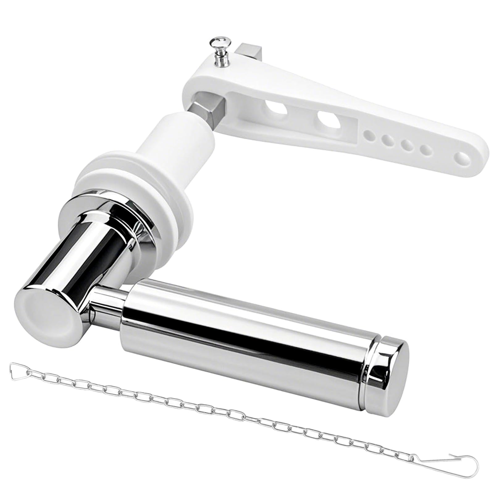 Hinata Toilet Handle Eeplacement Kit Zinc Alloy Metal Handle for Toilet Cistern Lever Flush Handle Replacement Flush Lever Kit with Chain - Adjustable Arm