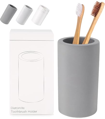 Support Brosse à Dents En Pierre De Diatomite Selegna - Sèche Rapidement, Rangement Dentifrice, Pour Salle De Bain