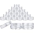 Beauticom 3G/3ML Round Clear Jars with Screw Cap Lids for Beads, Gems, Glitter, Charms, Small Arts and Crafts Items - BPA Fre