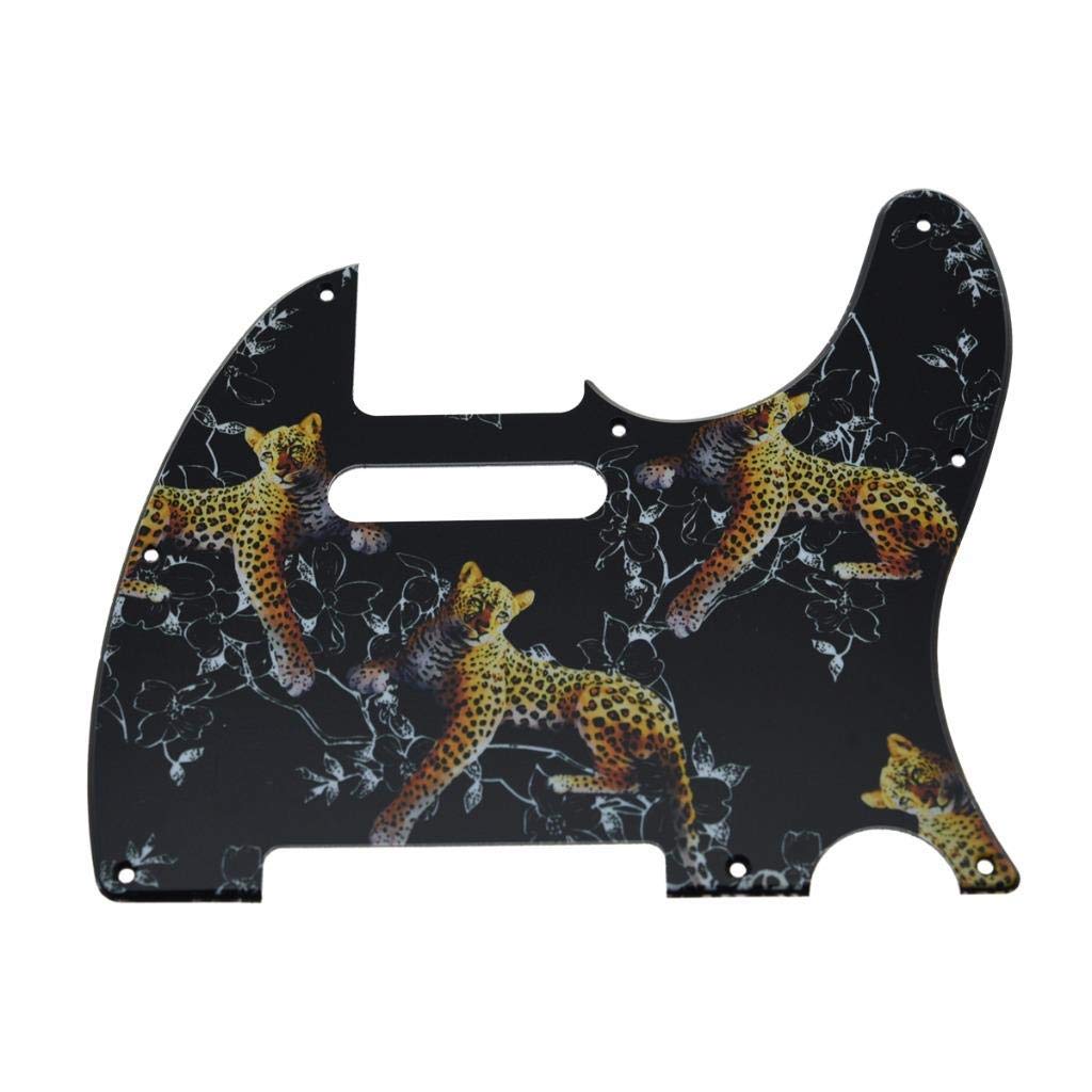 Dopro 8 Hole Tele Guitar 3D Printed plastic pickguard Scratch Plate fits USA/Mexican Fender Telecaster Leopard Pattern