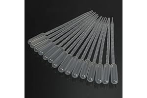 BESUNTEK Transfer Pipettes 10ml Liquid Dropper Plastic Pasteur Disposable Graduated Pipetting Clear White (100 Pcs)