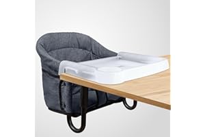 Hook On Chair with Removable Dining Tray,Portable High Chair with Storage Bag - Hook On,Clip On,and Fast Table Chair with Rem