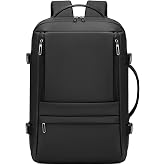 Rcrirth Carry On Travel Backpack Flight Approved for Men Women, Black | Expandable, Business Weekender Bag, 40L, Suitcase Backpack Luggage