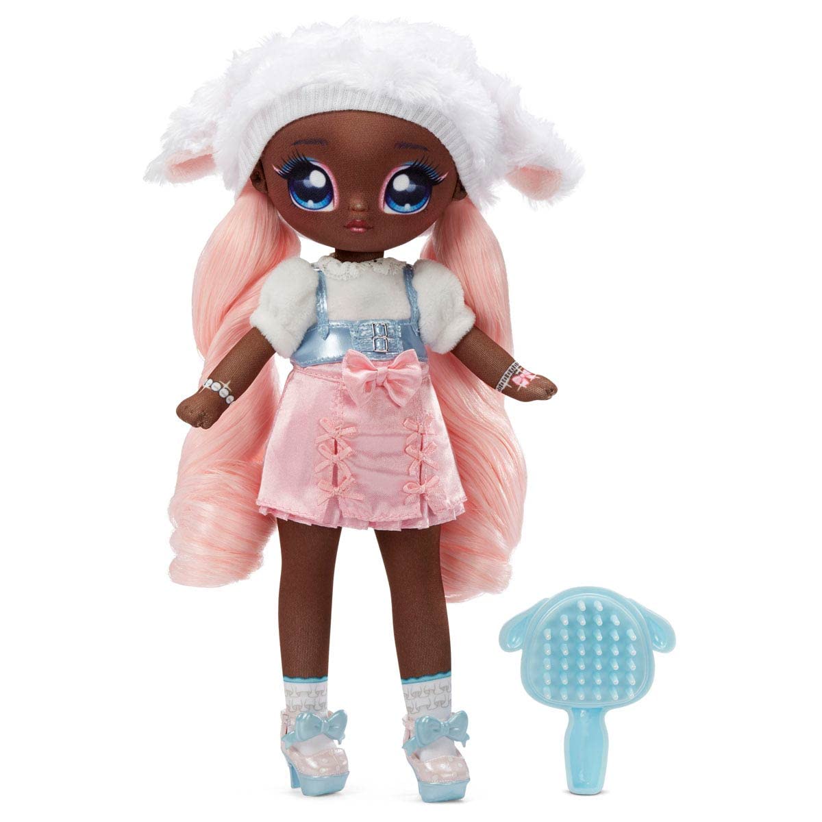 Na Na Na Surprise Teens Fashion Doll - Collectable - 27.94cm Soft Fabric Doll, Sheep Inspired with Pink Hair - Lila Lamb