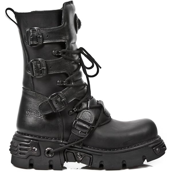 Amazon.com | New Rock WALL373-S5 Mens Black Leather Platform Goth