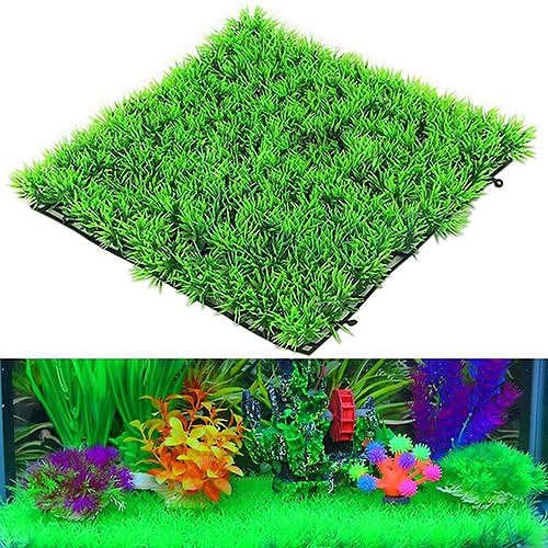 New Artificial Water Aquatic Green Grass Plant Lawn Aquarium Fish Tank Landscape Set38
