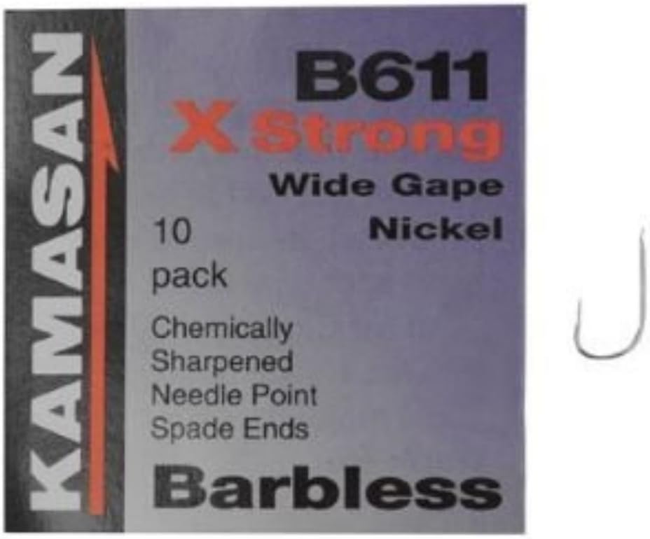 Kamasan B611 Spade Barbless Hooks Silver 14