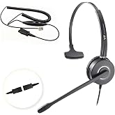 VT RJ9 Headset for Cisco-IP-Phones - Telephone Headset with Noise Cancelling Mic with Mute&amp;Volume Control 7841,7861,7945G 7965G,7975G,8811,8851,8865(6800/6900/7800/7900/8800/8900/9900 Series)