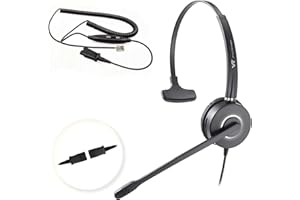 VT RJ9 Headset for Cisco-IP-Phones - Lightweight Telephone Headset with Noise Cancelling Microphone with Mute & Volume Contro