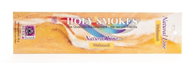 Räucherstäbchen handgerollt Natural Line Holy Smokes Weihrauch 1 Packung ca. 10g | natürlicher Raumduft Räucherwerk | Aromath