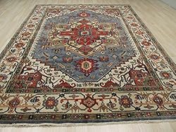 EORC P10BBL4X6 Hand-Knotted Wool Serapi Rug, 4' x