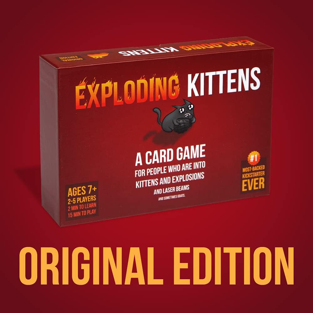 Exploding Kittens - A Russian Roulette Card Game, Easy Family-Friendly Party Games - Card Games for Adults, Teens & Kids - 2-5 Players: Toys & Games