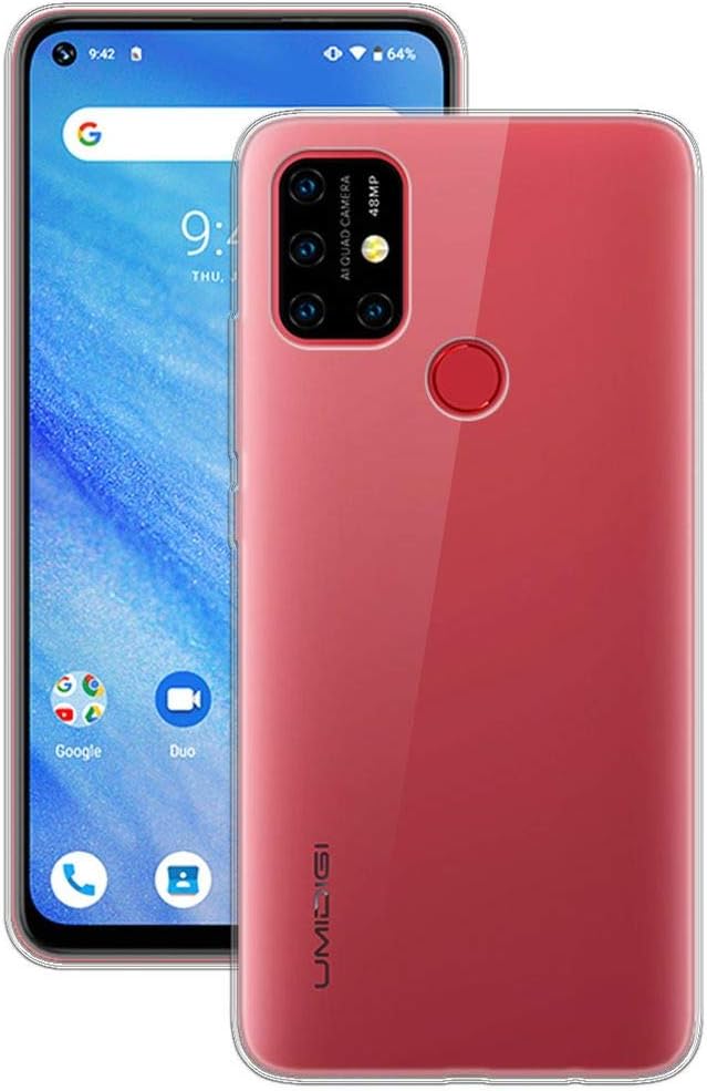 LJSM for UMIDIGI Power 3 Backcover Transparent Silicone Soft TPU Bumper Clear Cover Flexible Gel Shell Skin Protector Case for UMIDIGI Power 3 (6.53") -Clear