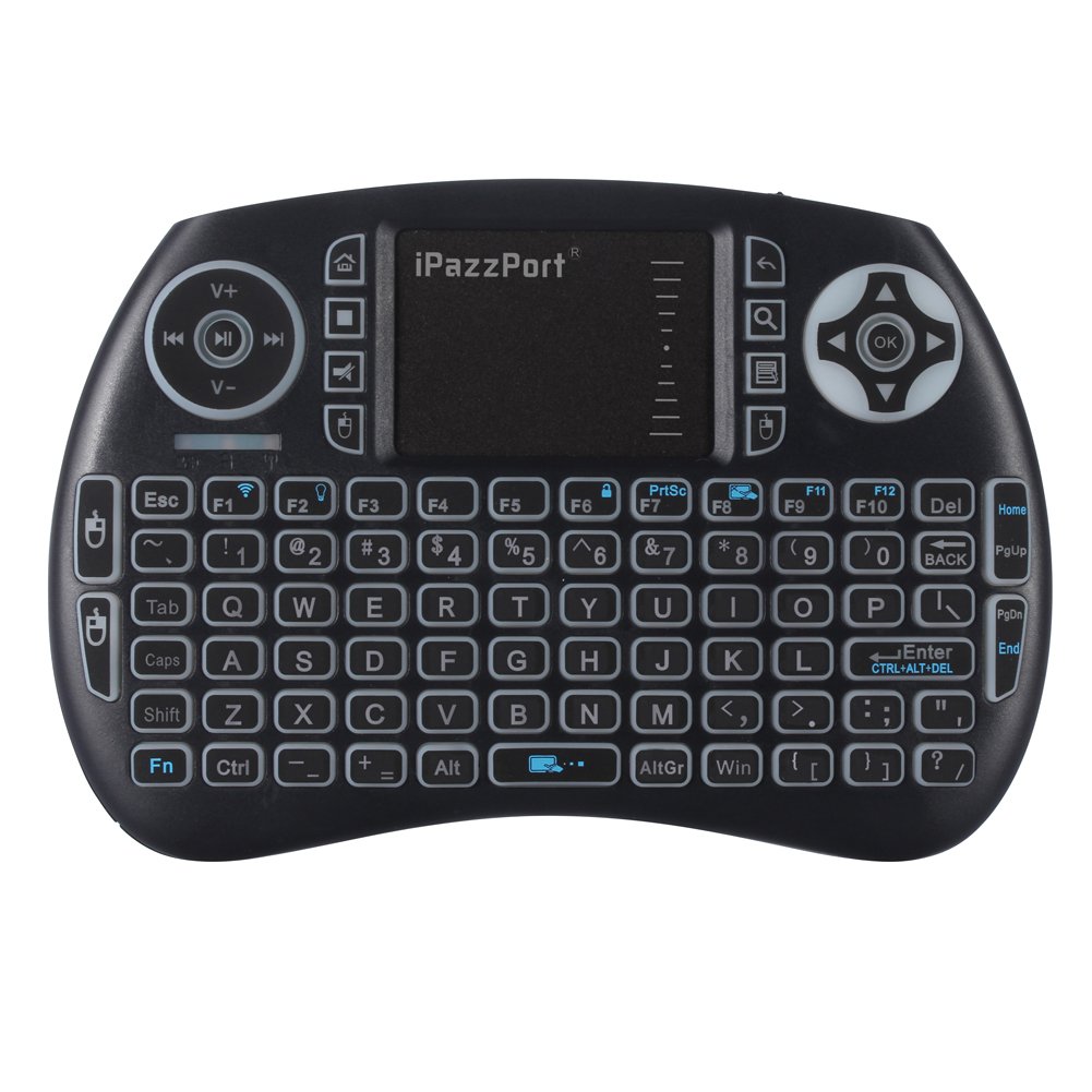 iPazzPort Backlit Wireless Mini Keyboard USB with Touchpad