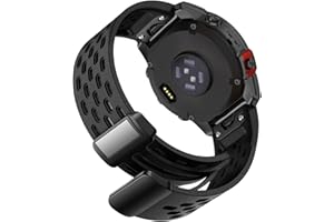 Abanen Silicone Air-holes Sport Watch Bands for Fenix 8 43mm / Fenix 7S / Fenix 6S / Fenix 5S / Instinct 2S, Soft Wrist Strap with Fold-over Magnetic Closure for Garmin epix Pro 42mm
