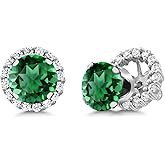 Gem Stone King Stud Earrings with Removable Jackets For Women | 925 Sterling Silver | Gemstone Birthstone | Round 7MM | Fine Jewelry Gifts for Her Mom Women Wife