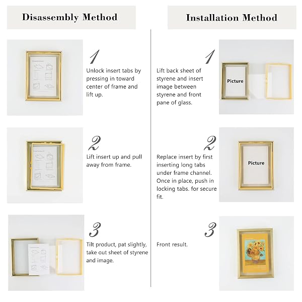 GOLDEN STATE ART, 7 PACK FLOATING FRAMES FOR ONE 11X14, TWO 8X10, AND FOUR 5X7 PICTURES. ALUMINUM PHOTOS FRAME FOR WALL DISPLAY (ROSE GOLD)