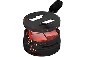 M. ROSENFELD Black Hookah Charcoal Holder – Premium Hookah Heat Management System - Hookah Accessories Set and Hookah Flavor Saver - Universal Hookah Coal Holder Cover Huli