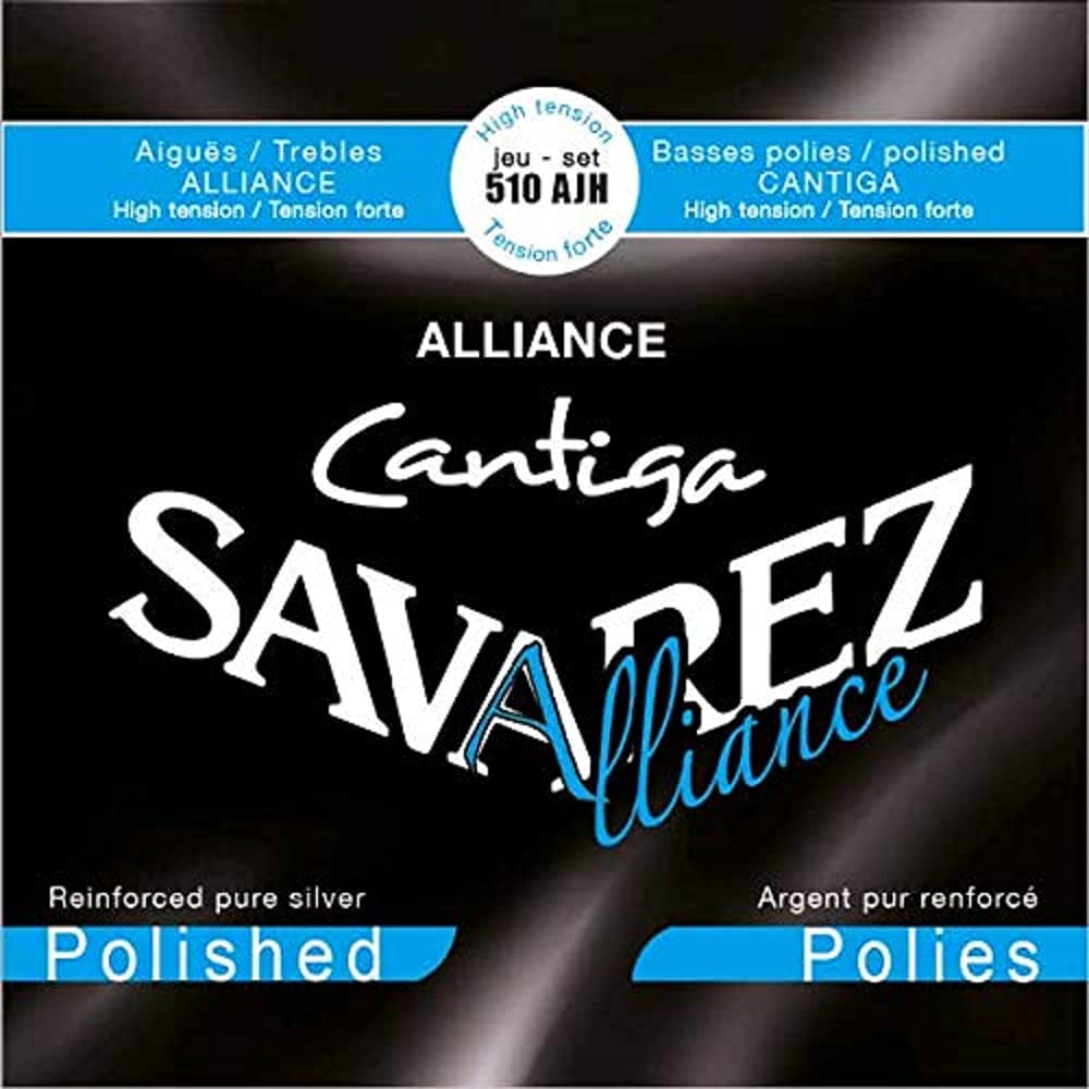 Savarez Strings for Classical Guitar Alliance Cantiga Set Polished, High Tension, blue, 510AJH