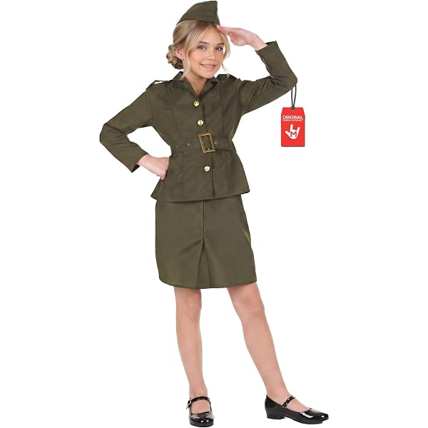 knee length dresses for ladies Ladies Combat Girl Army Military Fancy Dress Costume + FREE BULLET BEL main image 1