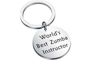 FEELMEM Zumba Teacher Appreciation Gift World's Best Zumba Instructor Keychain