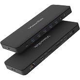 VisionTek VT4600DL Universal Dual Monitor Docking Station USB-C/USB-A | Dual 4K Display via HDMI/DP, 100W Power Delivery, Universal DisplayLink, Windows &amp; Mac Support, Hybrid Enterprise Deployment