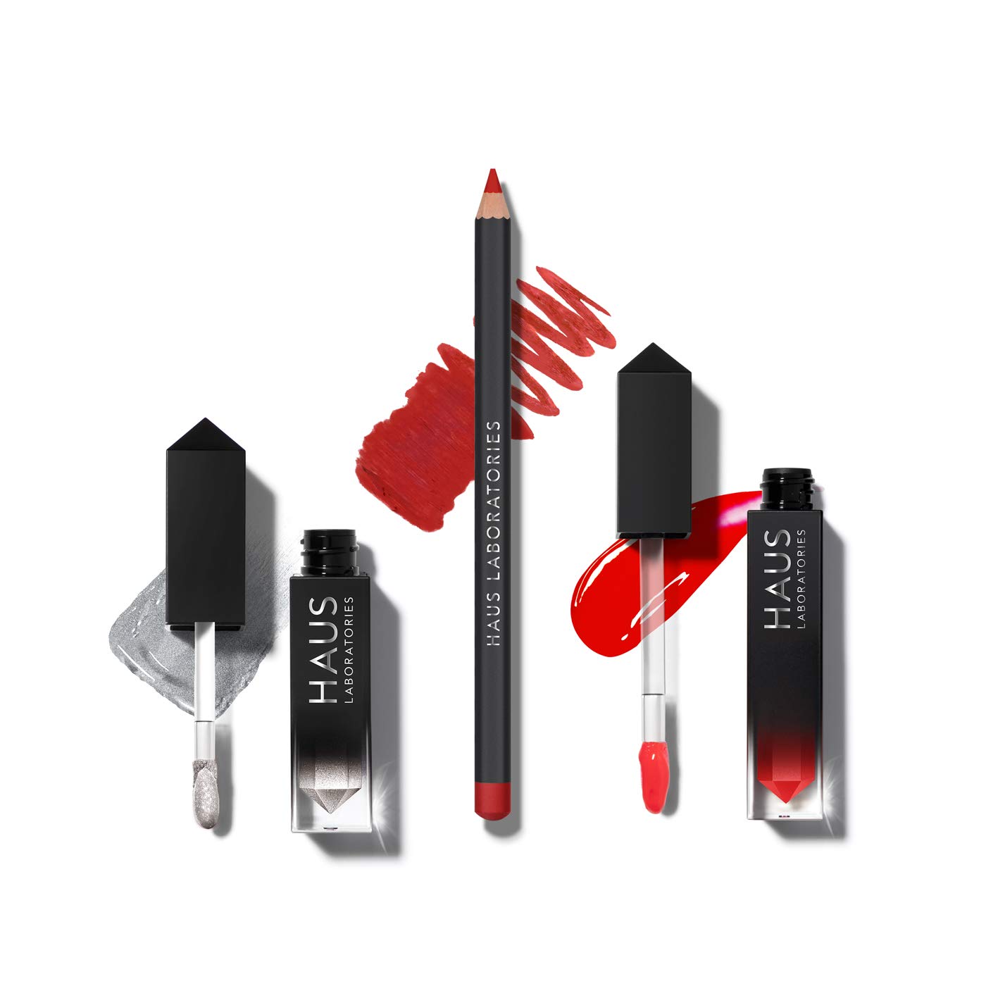 HAUS LABORATORIES By Lady Gaga: HAUS OF COLLECTIONS | Makeup Kit with Bag, Liquid Eyeshadow, Lip Liner Pencil, and Lip Gloss Available in 9 Sets, Vegan & Cruelty-Free | 3-Piece Value Set