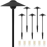 Gardencoin Low Voltage Pathway Lights (8.5'' Shade, 21.5'' Tall),12V Outdoor LED Landscape Path Lights Wired, Aluminum Pathway Lighting with 3W 2700K Replaceable Bulb for Walkway Garden Yard, 6 Pack