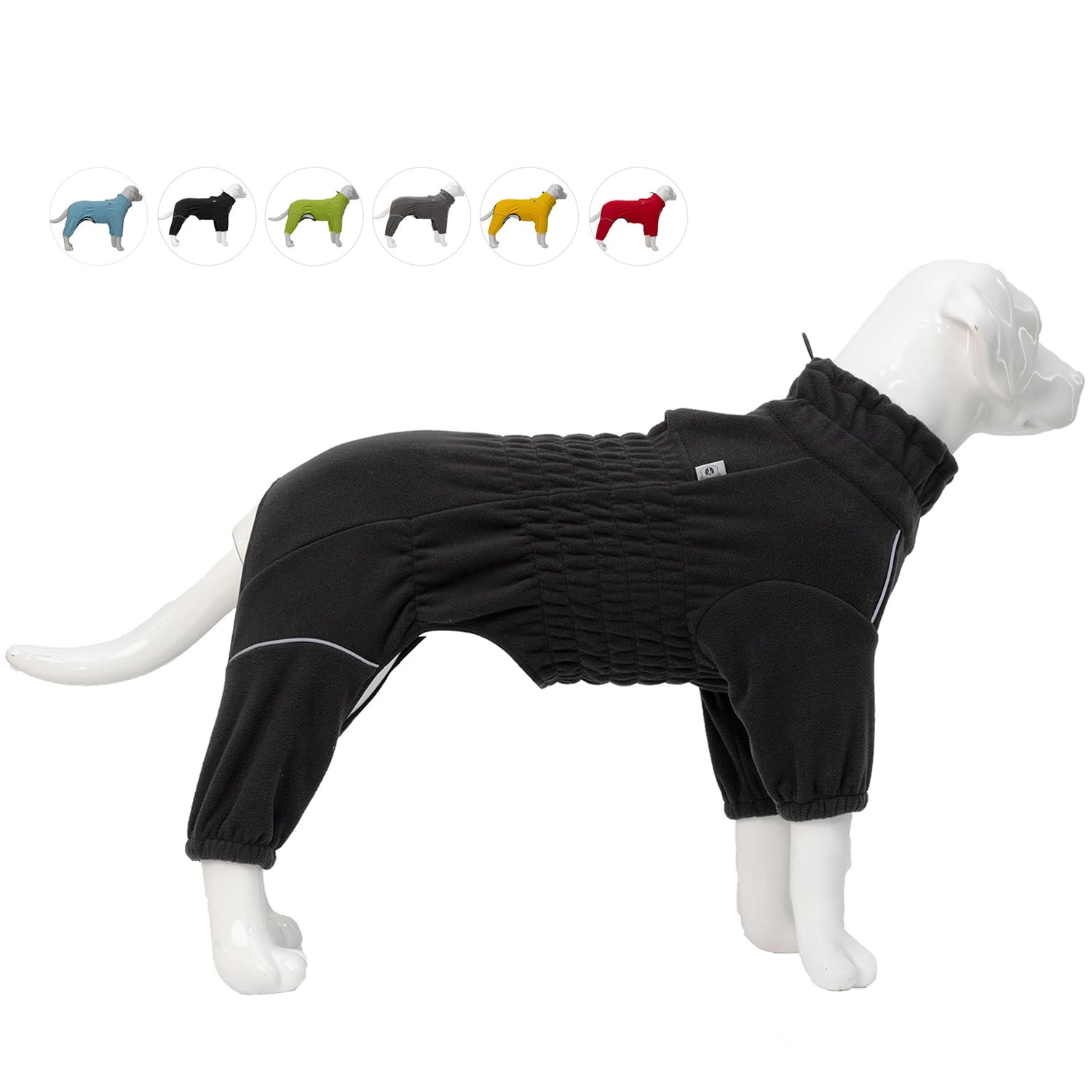 Warm Coat, Windproof Jacket for Small Medium Large Dogs, 4 Legged Fleece Winter Coat With Zippered Closure, Outdoor Black M