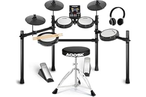 AODSK Electronic Drum Set, Professional Mesh Drum Pads, Upgraded Sound Module (260 sounds/30 Kits/20 Songs),Includes Sticks,Headphones,drum throne (2025 New Upgraded)