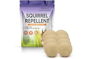 PDKIVFI Squirrel Repellent Outdoor, Natural Squirrel and Chipmunk Repellent, Keeps Squirrels Away from Gardens, Bird Feeders, Attics & Garages, Safe for Kids and Pets – 8P