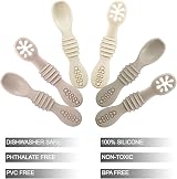 PandaEar Silicone Baby Spoons Self Feeding 4 6 Months 6 Pack Beige view 2