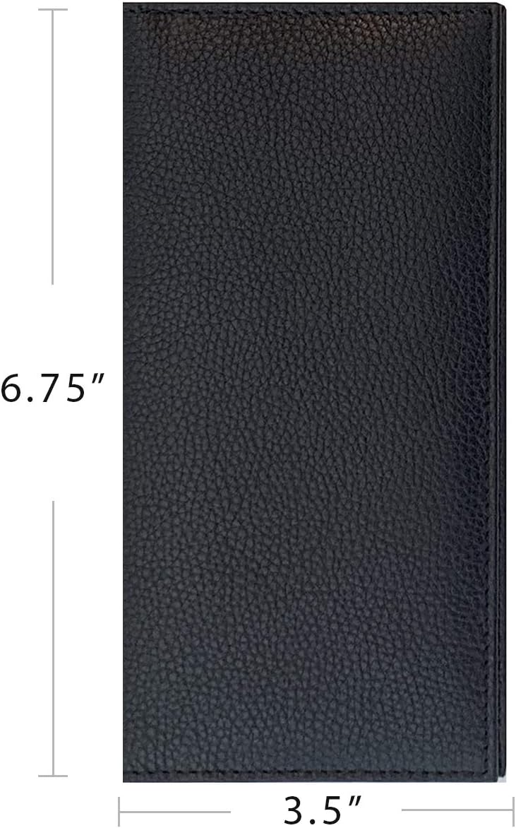 Black Basic Leather Checkbook Cover