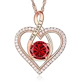 TRENSYGO Forever Love Infinity Heart Necklace For Women 925 Sterling Silver Birthstone, Birthday Mother's Day Wedding Anniversary Valentine Christmas Jewelry Gift for Women Wife Mom Girlfriend