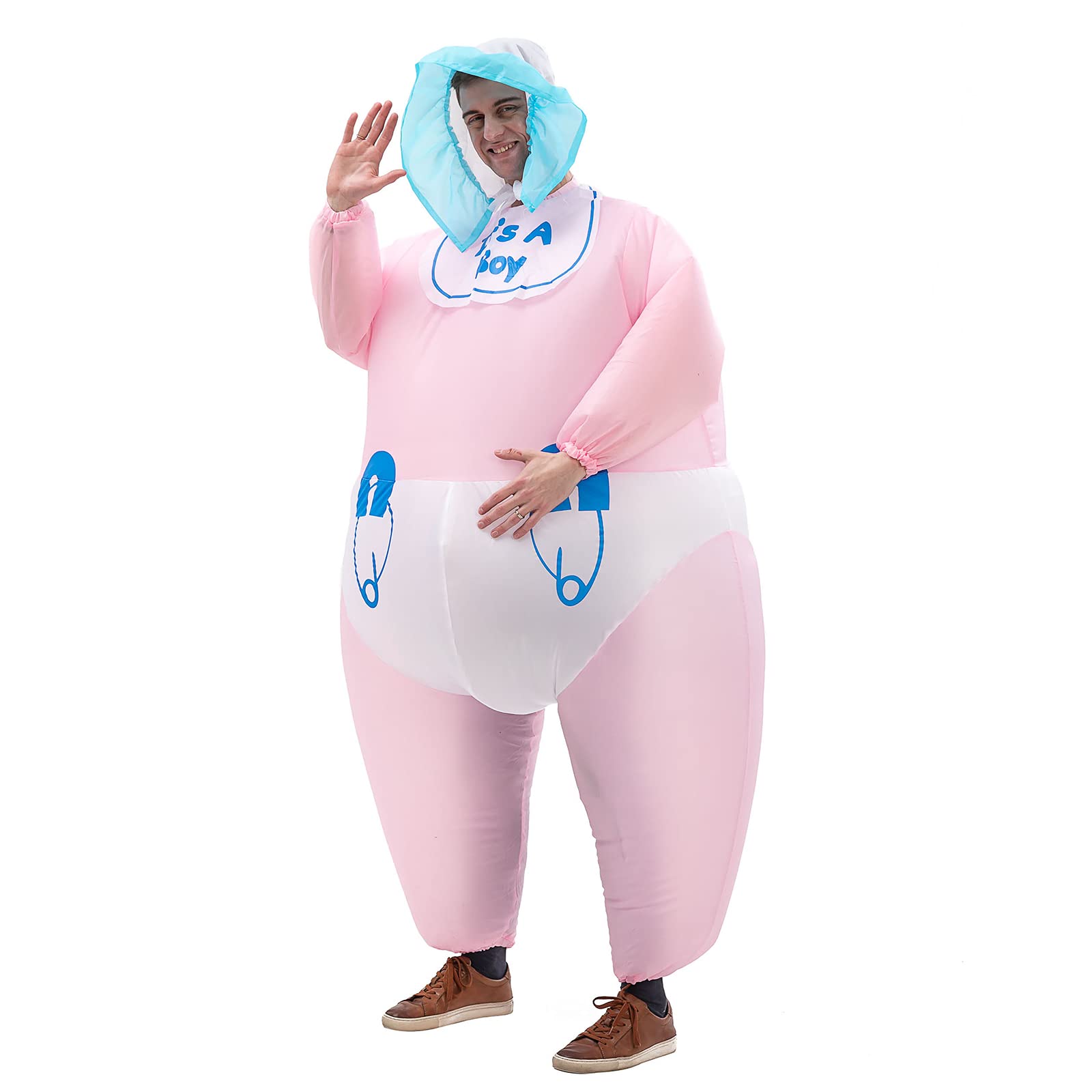 Arokibui Pink Inflatable Baby Costume - Giant Blow Up Costume for Adult Cosplay, Party, Halloween & Festival - Plus Size