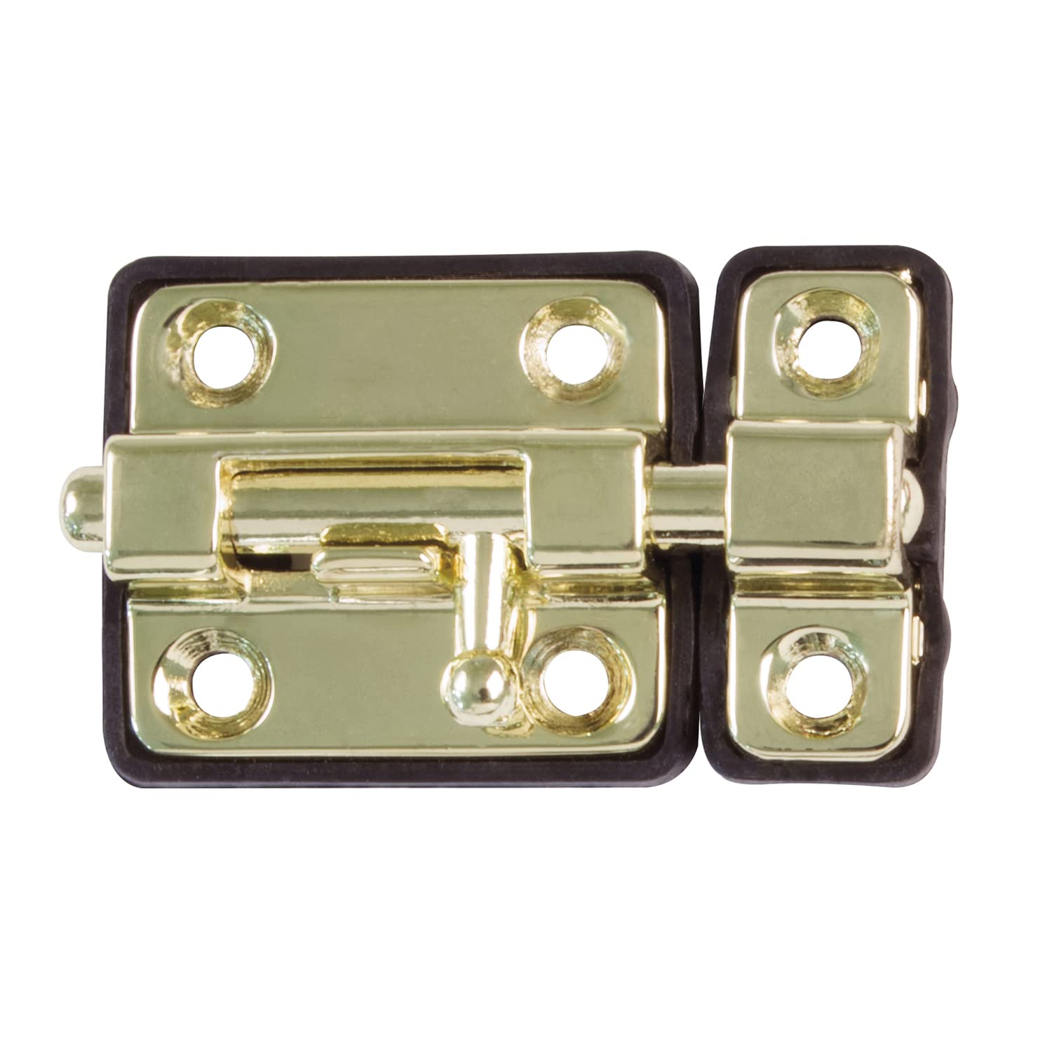 Amig - Overlay Pin for Doors Mod.97-54 x 36 mm - Security Latch with Plastic Base - for Horizontal Closure - Brass Steel - Includes Coach Screws — image 1