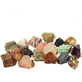 1 LB Bulk Rough Mix Crystals -17 Different Gemstone - 2000+ Carat - Natural Raw Stones for Tumbling, Cabbing, Fountain Rocks, Decoration, Polishing, Wire Wrapping, Wicca & Reiki - 1 Inch+ Size