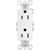 Legrand Radiant 15 Amp Decorator Duplex Outlet White 1 Pack | Pass &amp; Seymour Residential Grade, D&eacute;cor Wall Outlet, Push Wire, Side Wire, Duplex Receptacle