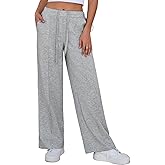 Aleumdr Women's Wide Leg Pants High Waist Casual Pants Fall 2025 Sweatpants Lounge Work Pants Slack with Pockets