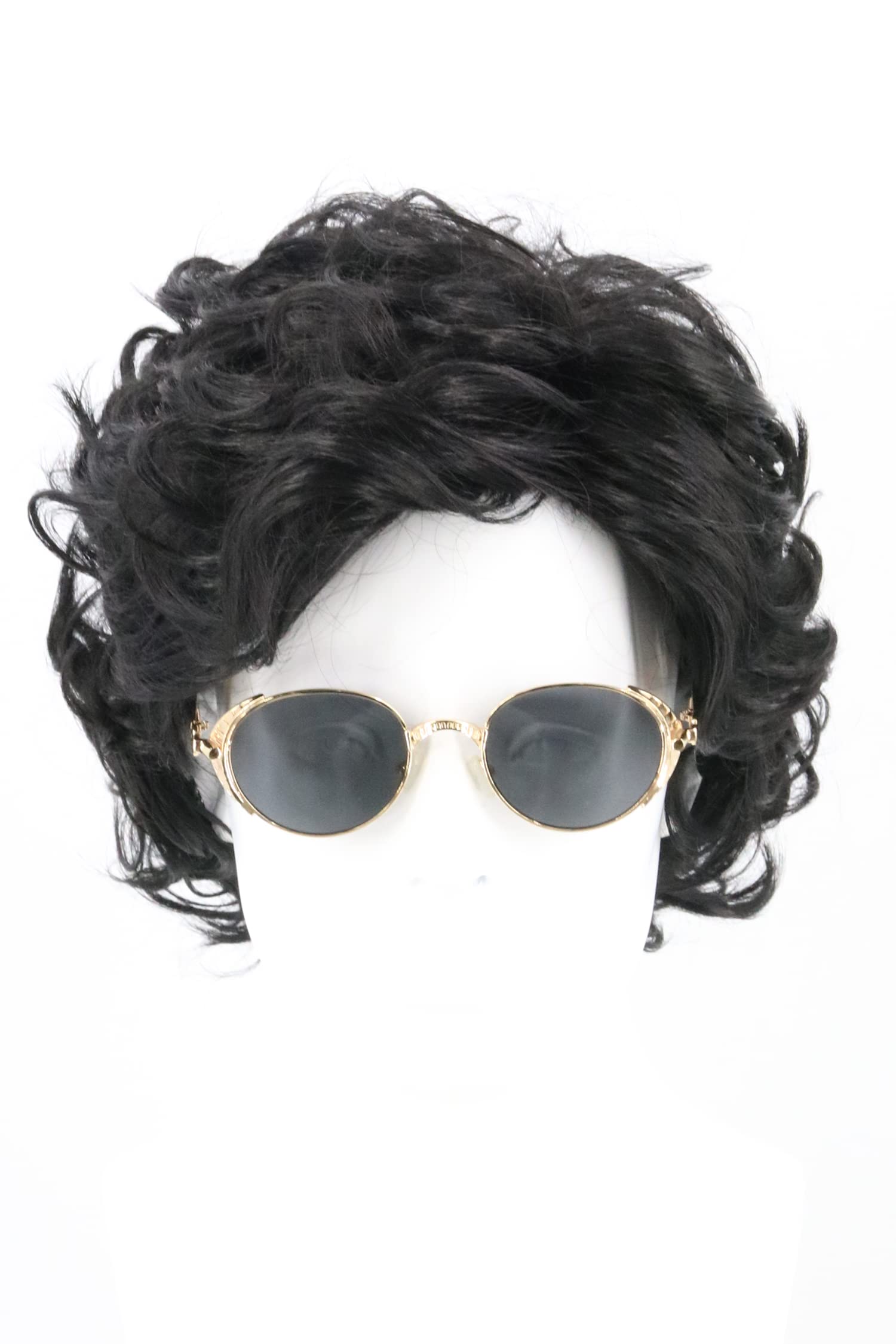 LeMarnia Men's Black Short Curly Wavy Layered Synthetic Wig Halloween Cosplay Wig — image 1