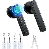 AIMNAPS Smart Fingerprint Door Lock, Door Locks for Bedroom, Keyless Entry Door Knob (Fingerprint/Code/Key) Auto Lock for Apartment, Office-Black