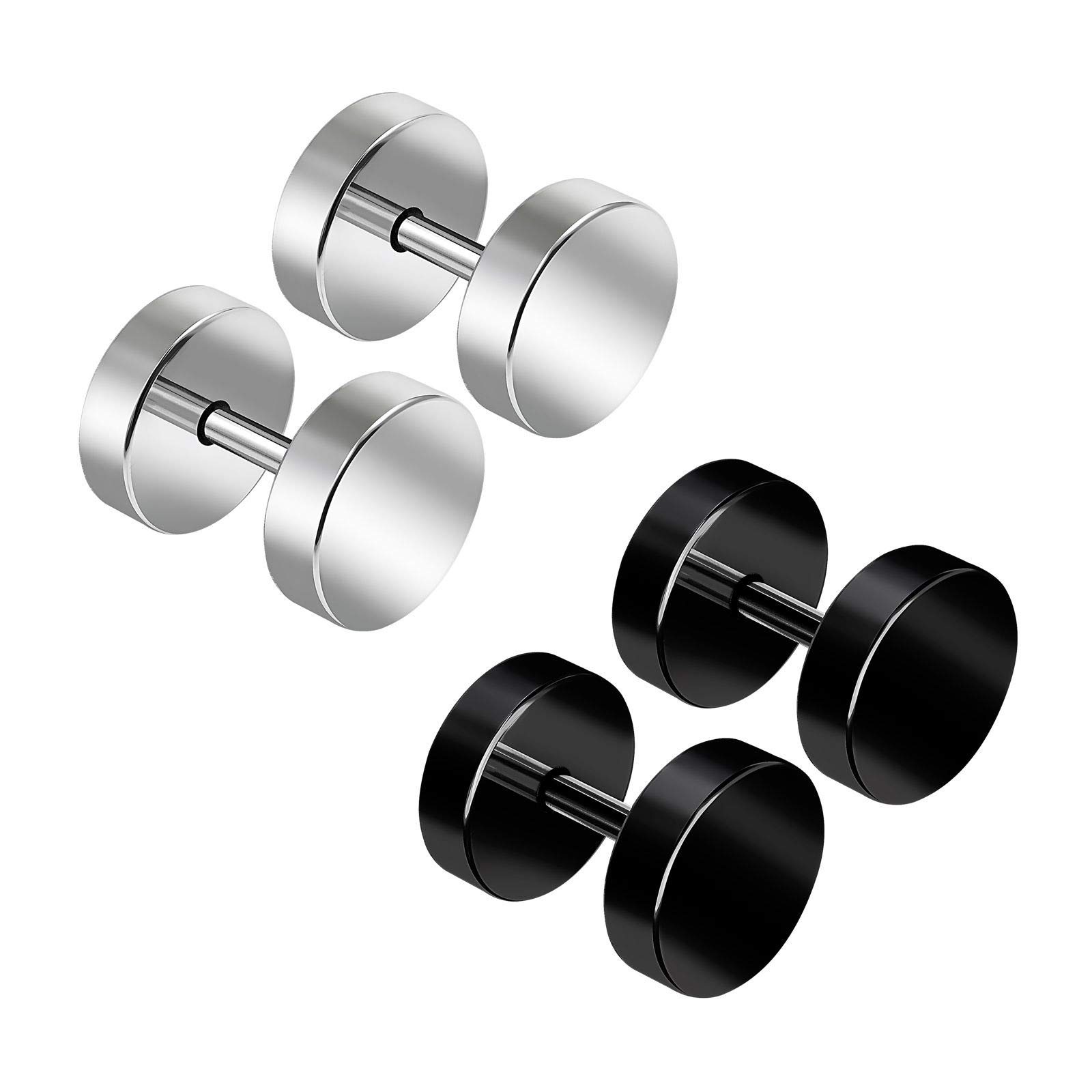 4 x Anodized Steel Fake Ear Lobe Piercing Jewelry Choice of Sizes Metal Steel